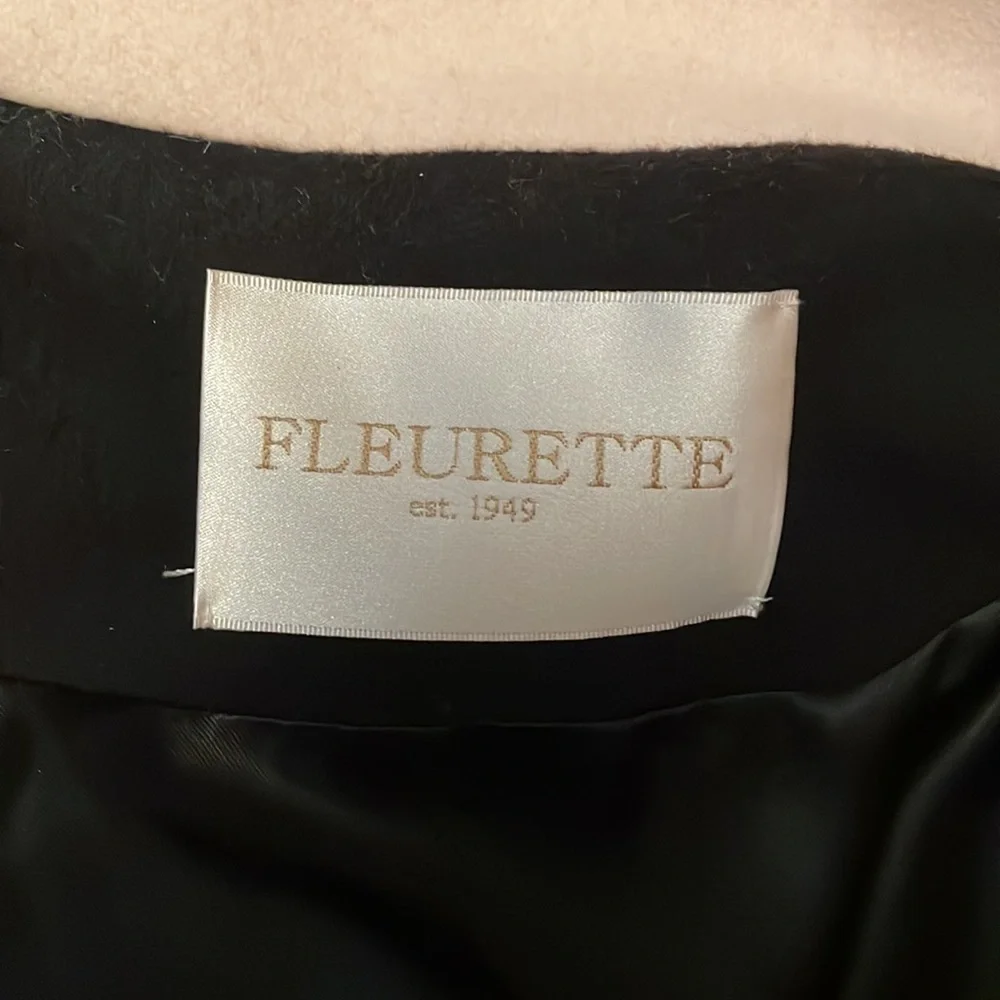 Fleurette Loro Piana Camel, Black and Tan Wool Car Coat Size 14 - Picture 11 of 12
